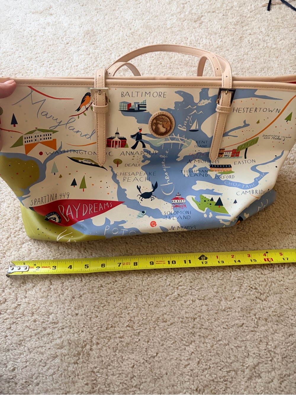 Maryland/DE/VA map Print Tote Bag Design with matching tumbler included